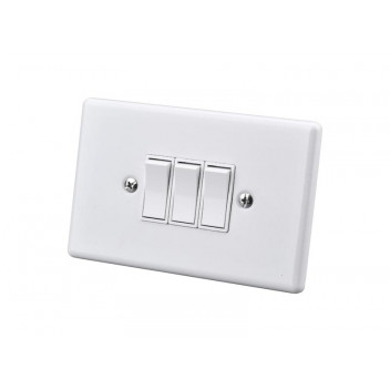 ELECTRICMATE WHITE 3LEVER 1WAY STEEL SWITCH 50X100MM