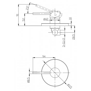 BIJIOU SATIN NICKEL STYLET CONCEALED SHOWER MIXER