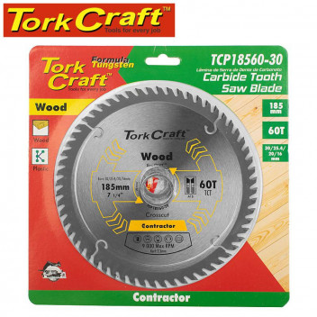 TORK CRAFT BLADE CONTRACTOR CIRCULAR SAW TCT 185X60T 30/20/16/1