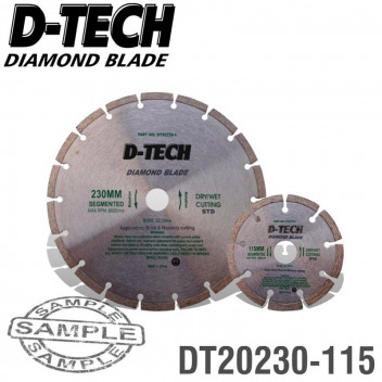 SEGMENTED DIAMOND CUTTING BLADE 230MMX22.22+115MMX22.2MM