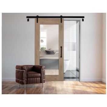 1 SIDE SAHARA AND 1 SIDE MIRROR BARN DOOR (INCLUDING TRACK, ACCESSORIES AND HAND