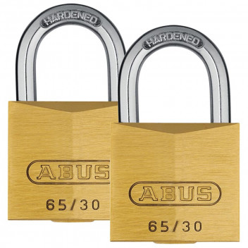 ABUS BRASS BLISTER PADLOCK 65 30MM 2PACK