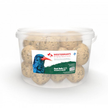 WORMS AND BUGS SUET BALLS BIRD FOOD 25X125G