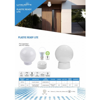 LITEMATE READY PLASTIC LIGHT WITHOUT BULB