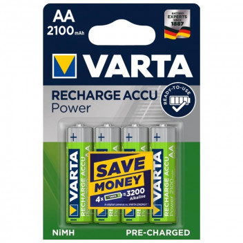 VARTA RECHARGEABLE BATTERY AA 2100MAH 4 PER PACK