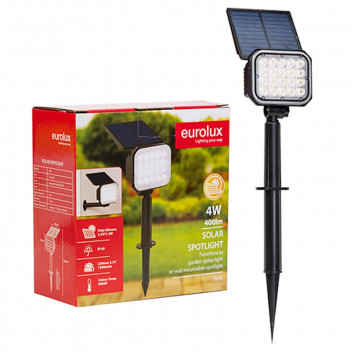 EUROLUX BLACK SOLAR OUTDOOR SPOT LIGHT SPIKE