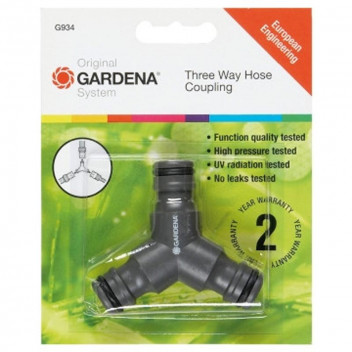 GARDENA 3-WAY INCHYINCH GREY COUPLING