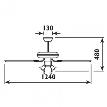 EUROLUX 4BLADE WHITE 52INCH CEILING FAN AND 4X LIGHTS