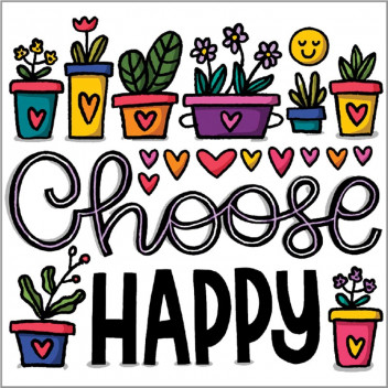 CHOOSE HAPPY VINYL CRAFT UV DTF STICKER