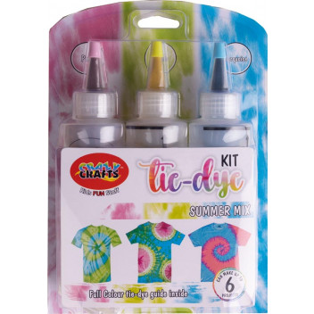 SUMMER MIX TIE DYE CRAFT INCL BOTTLES ELASTIC BAND GLOVES PLASTIC