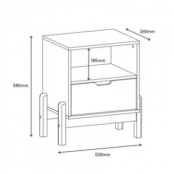 ANTARES OFF WHITE HIGH GLOSS NIGHT STAND