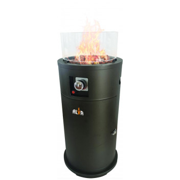 ALVA FIRE PIT PATIO GAS HEATER WITH LAVA STONES
