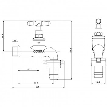 COBRA BRASS TAP HOSE 3/4