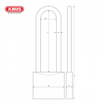 ABUS BRASS LONG SHACKLE BLISTER PADLOCK 65 40MM