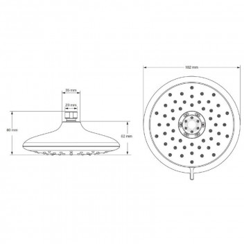 COBRA SPECTRA CHROME 4 SPRAY ROUND SHOWER HEAD