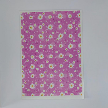 CRAFT PINK DAISY FAUX LEATHER A6