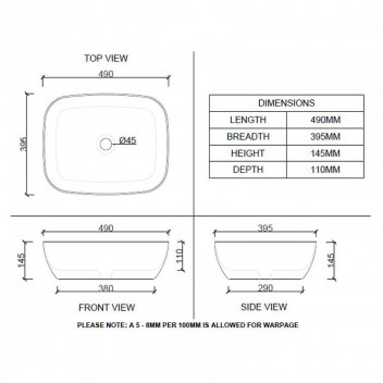 BIJIOU ENVIE WHITE FREESTANDING BASIN