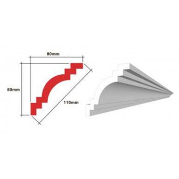 GRECIAN CORNICE EPS 80MM X 80MM X 110MM 4 X 2M PER PACK