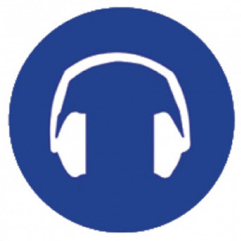HEARING PROTECT SIGN BLUE 190X190MM