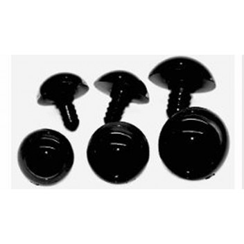 TEDDY CRAFT BLACK EYES 6MM 12PAIRS