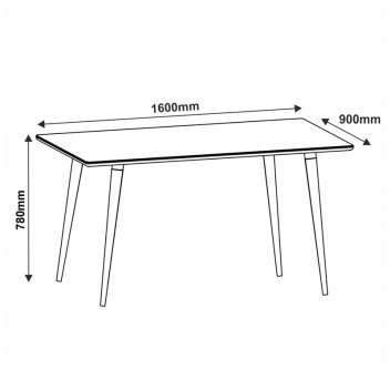 VENEZA BLACK DINING TABLE 1.6M