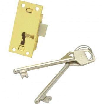 LOCK CUPBOARD 2L BRASS PLATED 51MM