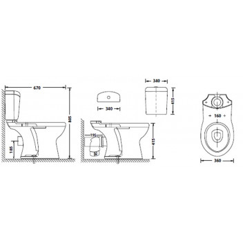 ASTINA TOILET SUITE WHITE TOP FLUSH