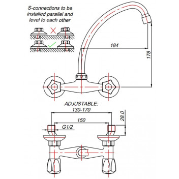 SINK MIXER OFFSET.