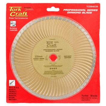 TORK CRAFT PROFESSIONAL TURBO WAVE DIAMOND CUTTING BLADE 230MM