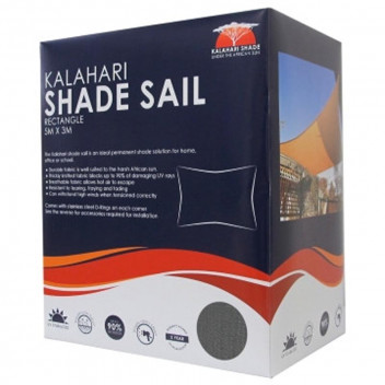 KALAHARI SHADE RECTANGLE CHARCOAL SAIL 5M X 3M