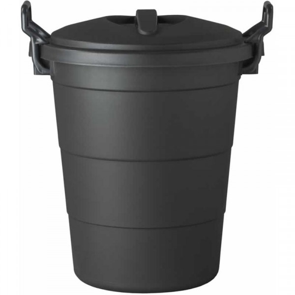 BLACK REFUSE BIN 70L