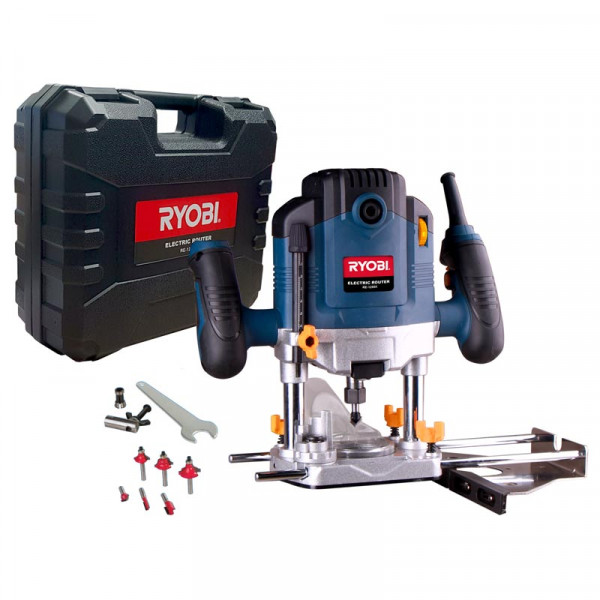 RYOBI ELECTRIC ROUTER WITH 6 BITS AND CASE 1200W