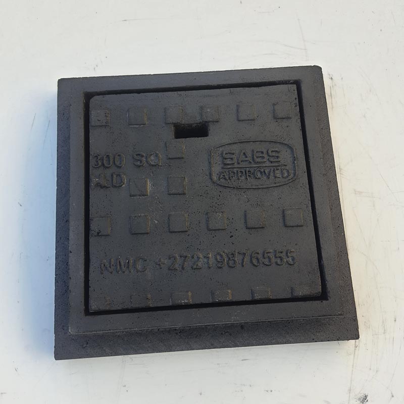 POLYMER HEAVY DUTY MANHOLE COVER AND FRAME 300X300MM 23KG