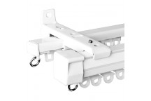 WHITE DOUBLE RACER ALUMINIUM CURTAIN TRACK 2.0M