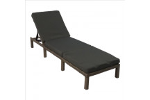 DELUXE RATTAN LOUNGER 198CM GREY