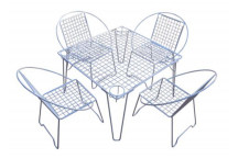 KIDDIES WHITE 5PIECE TABLE AND CHAIR SET