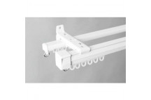 WHITE DOUBLE RACER ALUMINIUM CURTAIN TRACK 2.5M