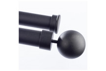 MATT BLACK DOUBLE POLE END CAP SET  28MM X 2M
