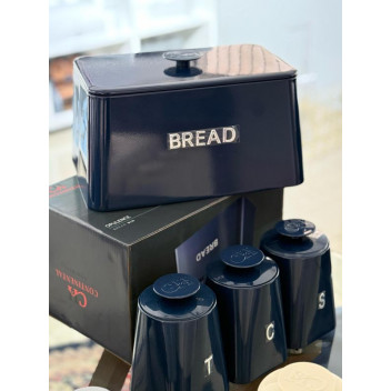 OPULENCE BLUE BREAD BIN PLUS 3 CANNISTER SET 4PIECE OPULENCE BLUE BREAD BIN PLUS 3 CANNISTER SET 4PIECE