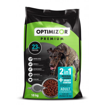 OPTIMIZOR PREMIUM DOG FOOD PLUS GRAVY COATED 18KG OPTIMIZOR PREMIUM DOG FOOD PLUS GRAVY COATED 18KG