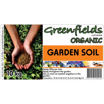 GREENFIELDS ORGANIC GARDEN SOIL 10KG GREENFIELDS ORGANIC GARDEN SOIL 10KG