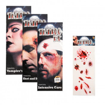 ASSORTED INJURIES TATTOO DRESS UP PARTY COSTUME ASSORTED INJURIES TATTOO DRESS UP PARTY COSTUME