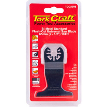 TORK CRAFT QUICK CHANGE FLUSH CUT UNIVERSAL SAW BLADE 65MM(2-1/2\')18TPI TORK CRAFT QUICK CHANGE FLUSH CUT UNIVERSAL SAW BLADE 65MM(2-1/2\')18TPI