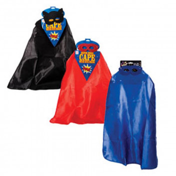 CHILD HERO CAPE AND EYE MASK DRESS UP PARTY COSTUME CHILD HERO CAPE AND EYE MASK DRESS UP PARTY COSTUME