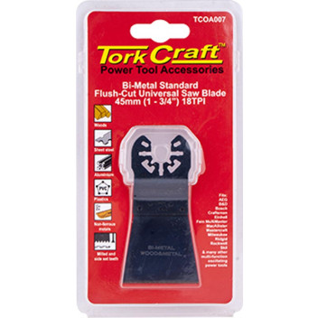 TORK CRAFT QUICK CHANGE FLUSH CUT UNIVERSAL SAW BLADE 45MM(1-3/4\')18TPI TORK CRAFT QUICK CHANGE FLUSH CUT UNIVERSAL SAW BLADE 45MM(1-3/4\')18TPI