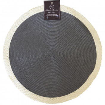 SUMMER FUN GREY WOVEN PLACEMATS 2PIECE SUMMER FUN GREY WOVEN PLACEMATS 2PIECE