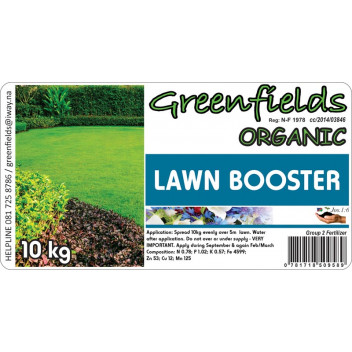 GREENFIELDS LAWN BOOSTER FERTILIZER 10KG GREENFIELDS LAWN BOOSTER FERTILIZER 10KG