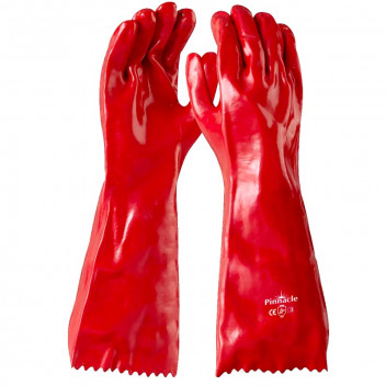 PINNACLE GLOVE RED PVC OPEN CUFF 40CM PINNACLE GLOVE RED PVC OPEN CUFF 40CM