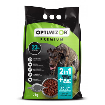 OPTIMIZOR PREMIUM DOG FOOD PLUS GRAVY COATED 7KG OPTIMIZOR PREMIUM DOG FOOD PLUS GRAVY COATED 7KG