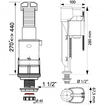 WIRQUIN FRONT FLUSH CISTERN JOLLYFILL KIT